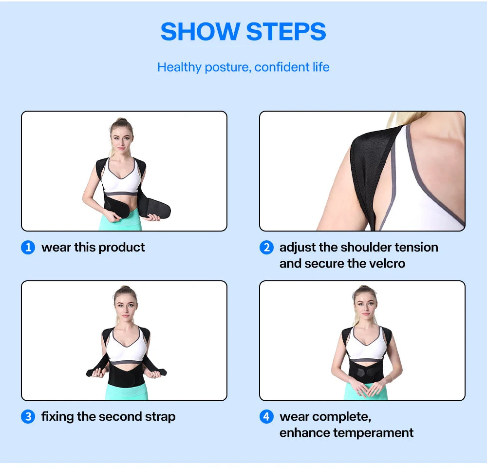 Ceinture Correctrice de Posture -étapes - sport vitals