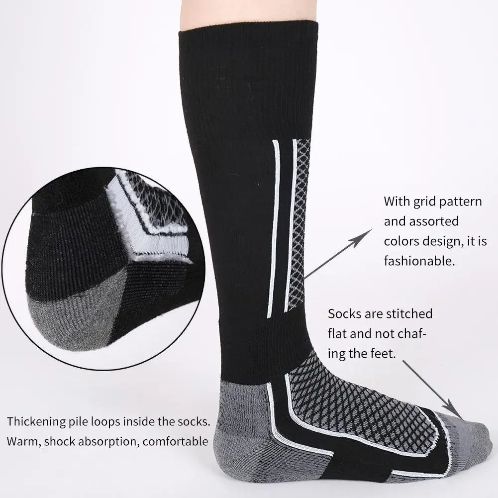 Chaussettes de Ski Thermiques -gris et noir - description - Sport Vitals