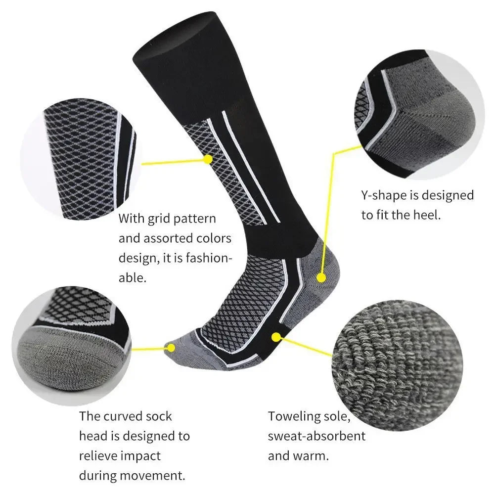 Chaussettes de Ski Thermiques -gris et noir- fabrication - Sport Vitals