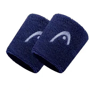 Deux Bracelets Absorbants de Sport HEAD™ Marine avec logo blanc 2. pouces
