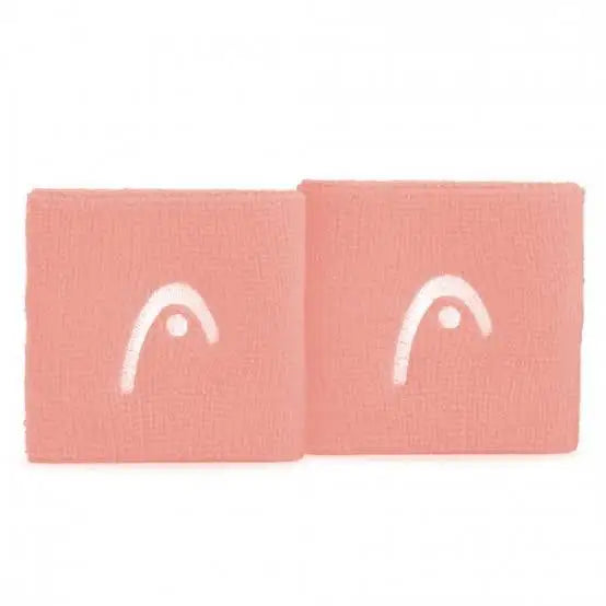 Deux Bracelets Absorbants de Sport HEAD™ Roses avec logo blanc 2.5 pouces