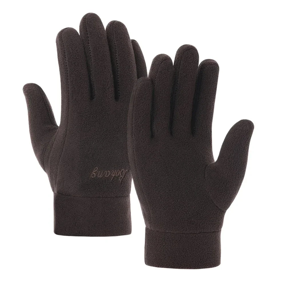 Gants polaires épais marron
