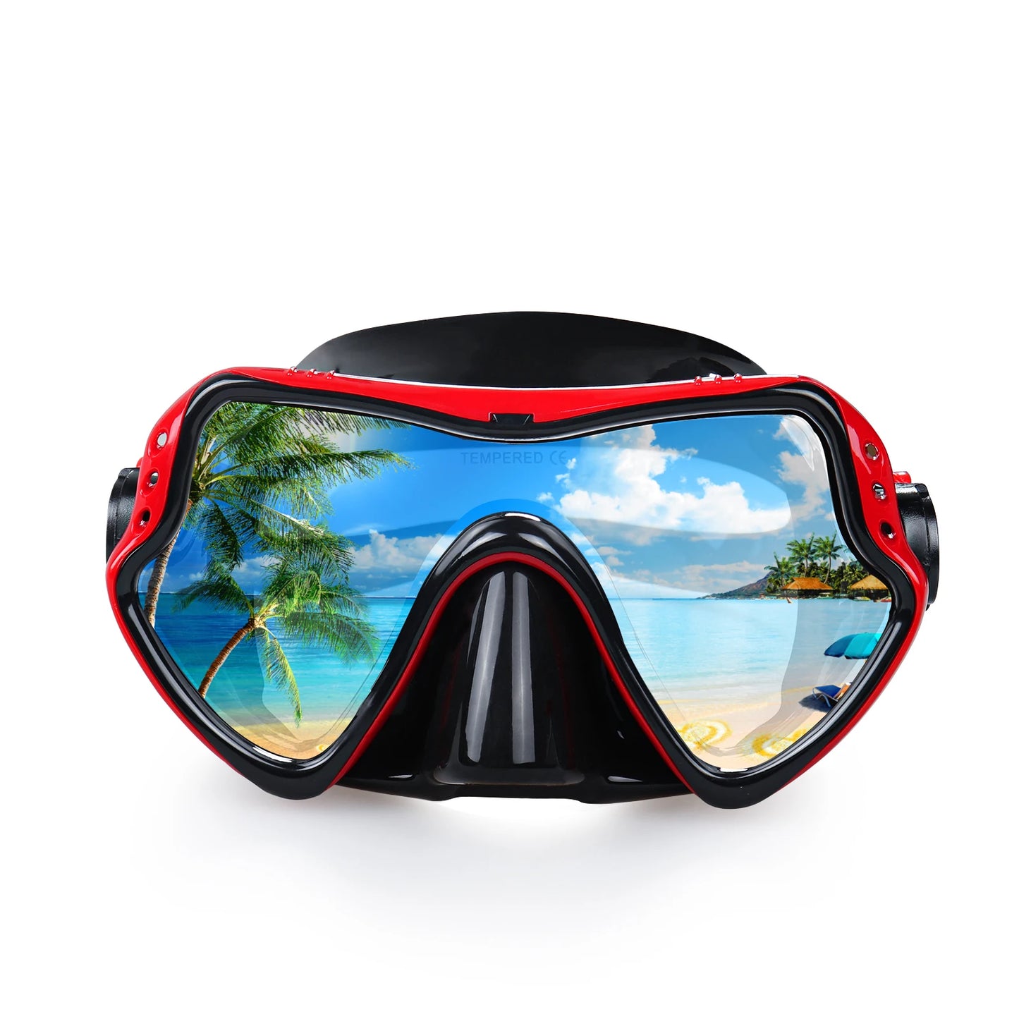 Masque de plongée rouge - sport vitals