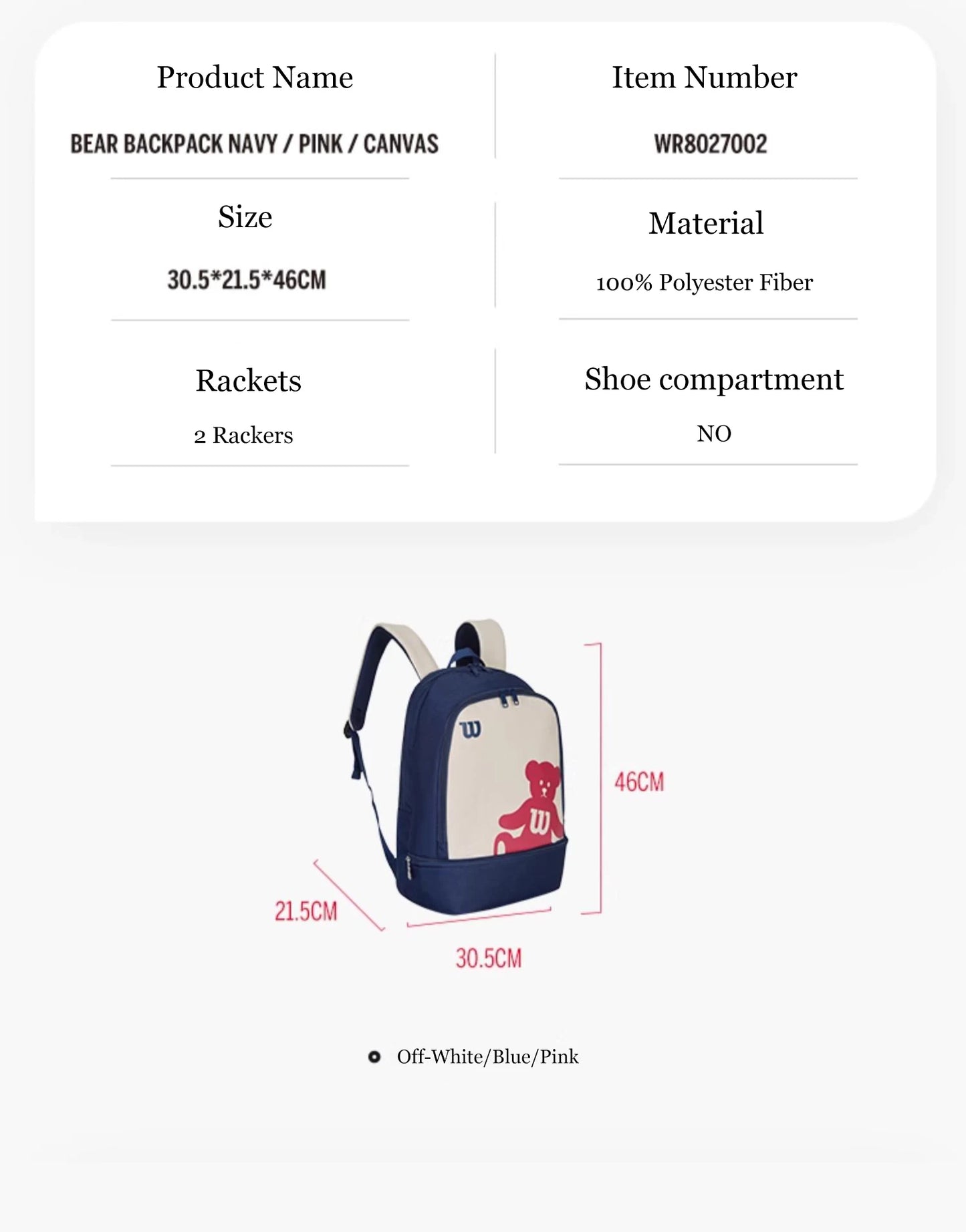 Sac à dos imprimé Wilson™ Little Bear