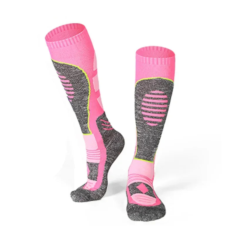 chaussettes thermiques - Rose- Jaune-Gris