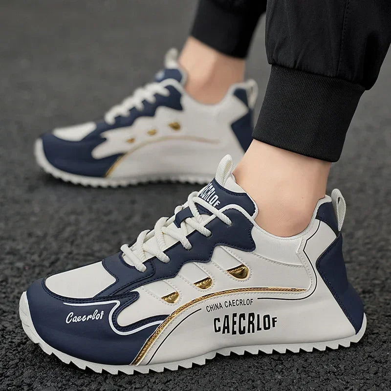 2 Chaussures pour Hommes  avec lacets – Baskets - Blanc et noir - sports vitals
