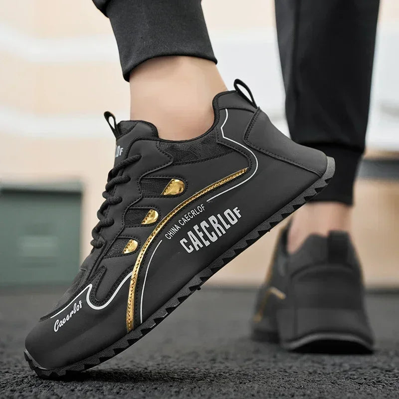 2 Chaussures pour Hommes  avec lacets – Baskets - noir - or-sport vitals