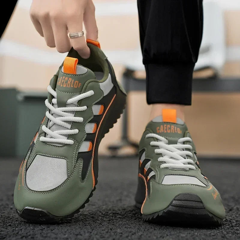 2 Chaussures pour Hommes  avec lacets – Baskets - vert et noir - sport vitals