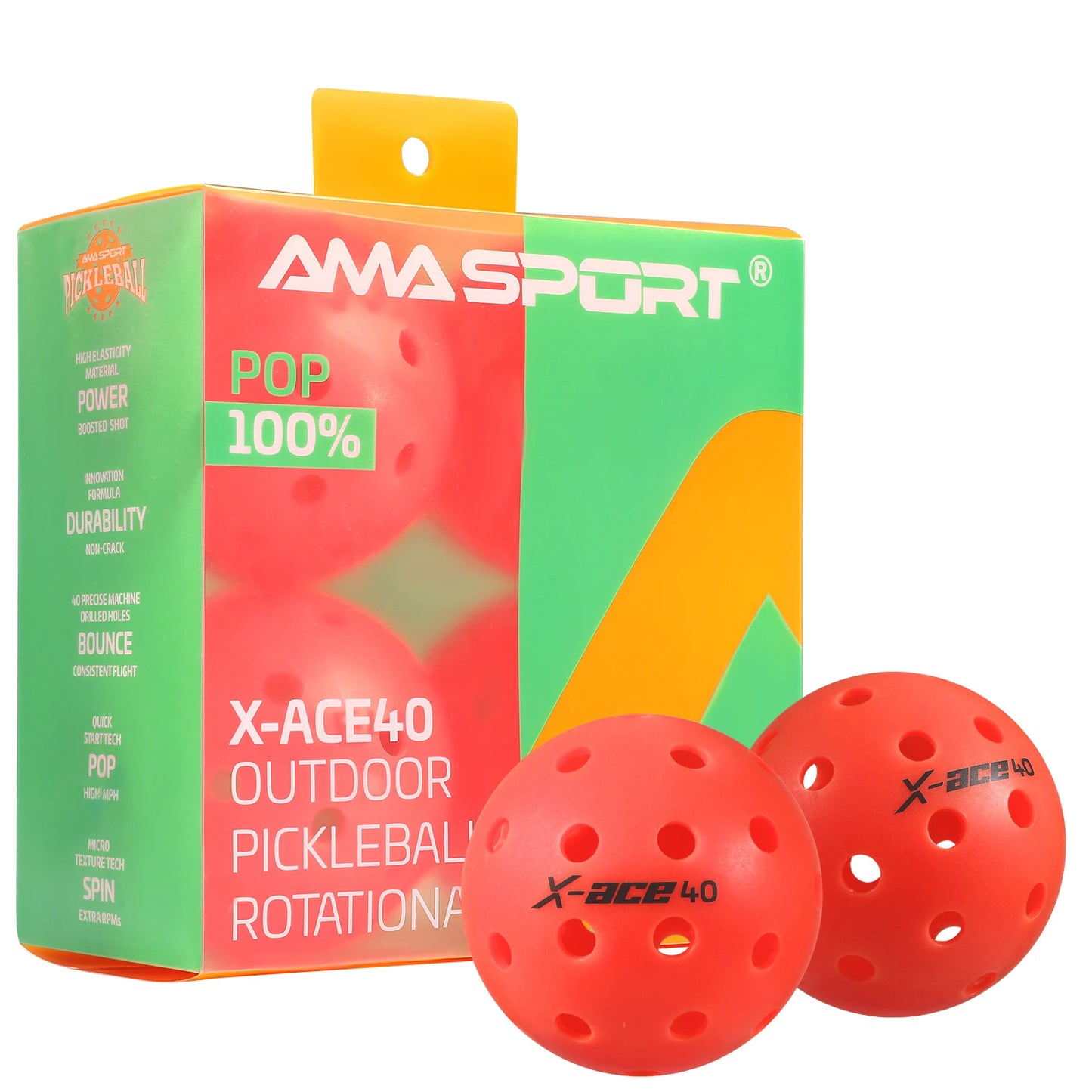 Balles de pickleball extérieures 4 par paquet - rouge - sport vitals