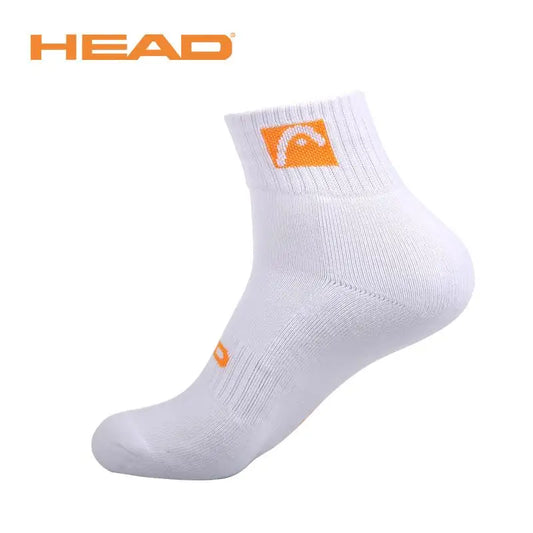 HEAD Chaussettes de Sport blanc avec logo orange