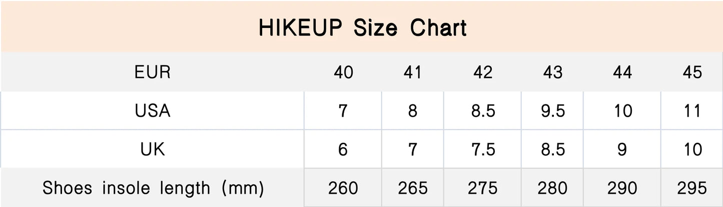 Chaussures de Randonnée -  dimension - chart