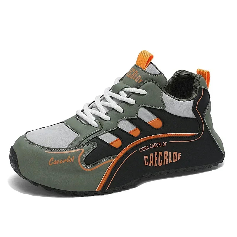 Chaussures pour Hommes  avec lacets – Baskets - Vert et noir - sport vitals
