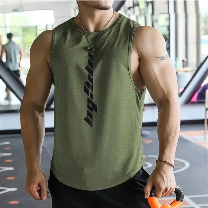 Débardeur Homme Sport -  vert armé - sport vitals