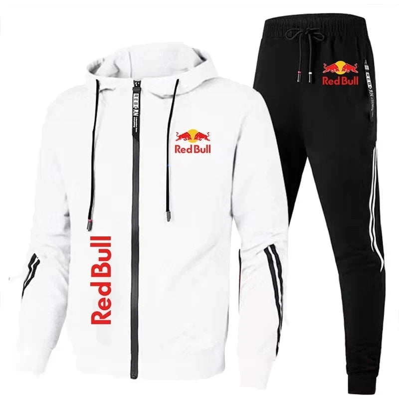 Ensemble Red Bull blanc hoodie et pantalons noir avec logo red bull  sport vitals