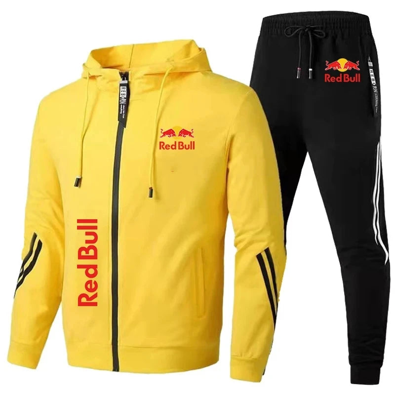 Ensemble Red Bull  hoddie jaune et pantalon noir  sport vitals
