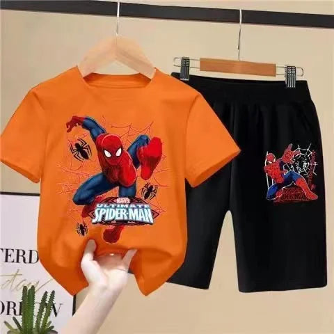Ensemble T-shirt & Short Spider-Man Enfant orange - sport vitals