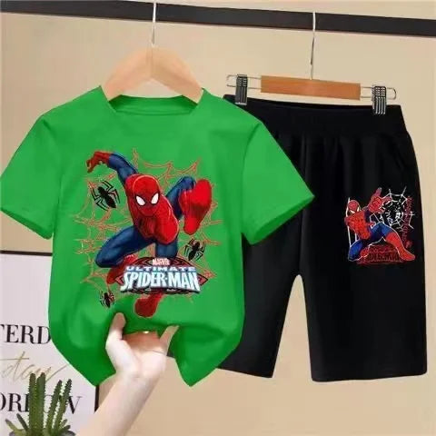 Ensemble T-shirt & Short Spider-Man Enfant vert  -sport vitals