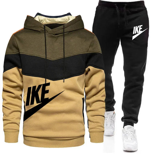 Ensemble Unisexe de Hoodies noir et kaki et Pantalons noir