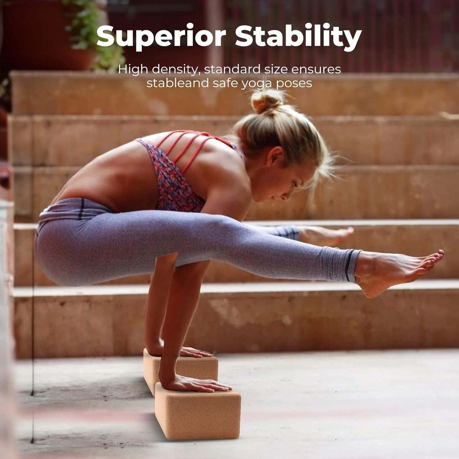 Ensemble de 2 Blocs de Yoga en Liège - dimension -exercices - stabilité- sport vitals