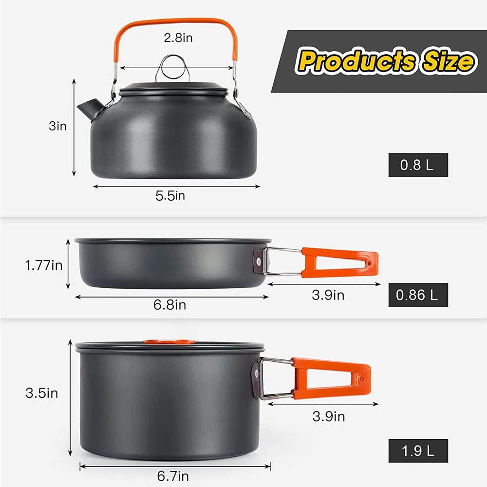 Ensemble de Cuisine de Camping -dimension