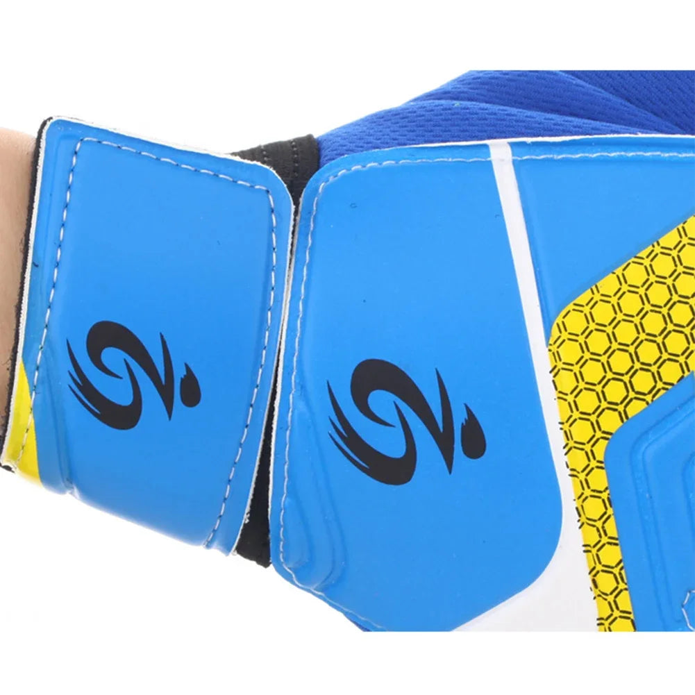 Gants de Gardien de But Enfant bleu et jaune attache au poignet - sport vitals