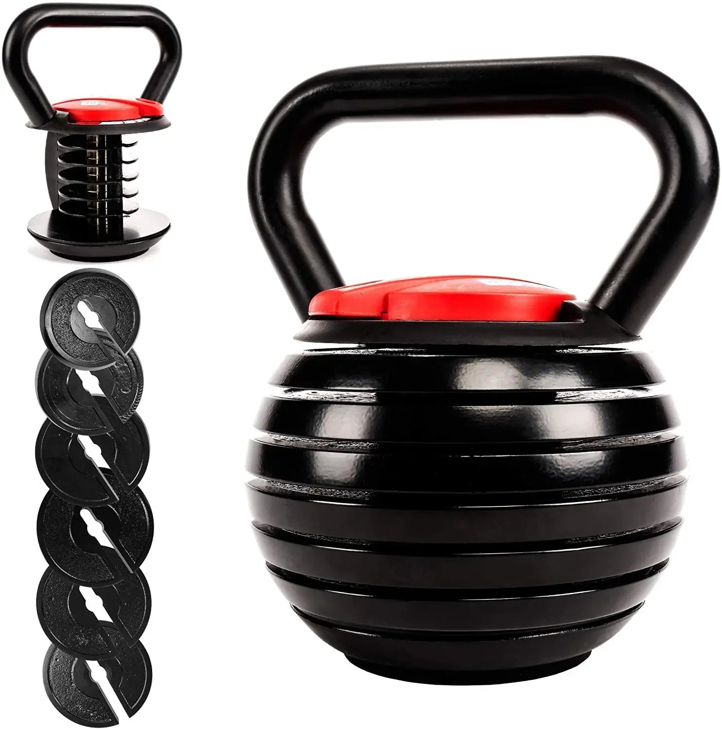 Kettlebell noir Réglable en Fonte de Haute Qualité – 20lb, 40lb - sport vitals