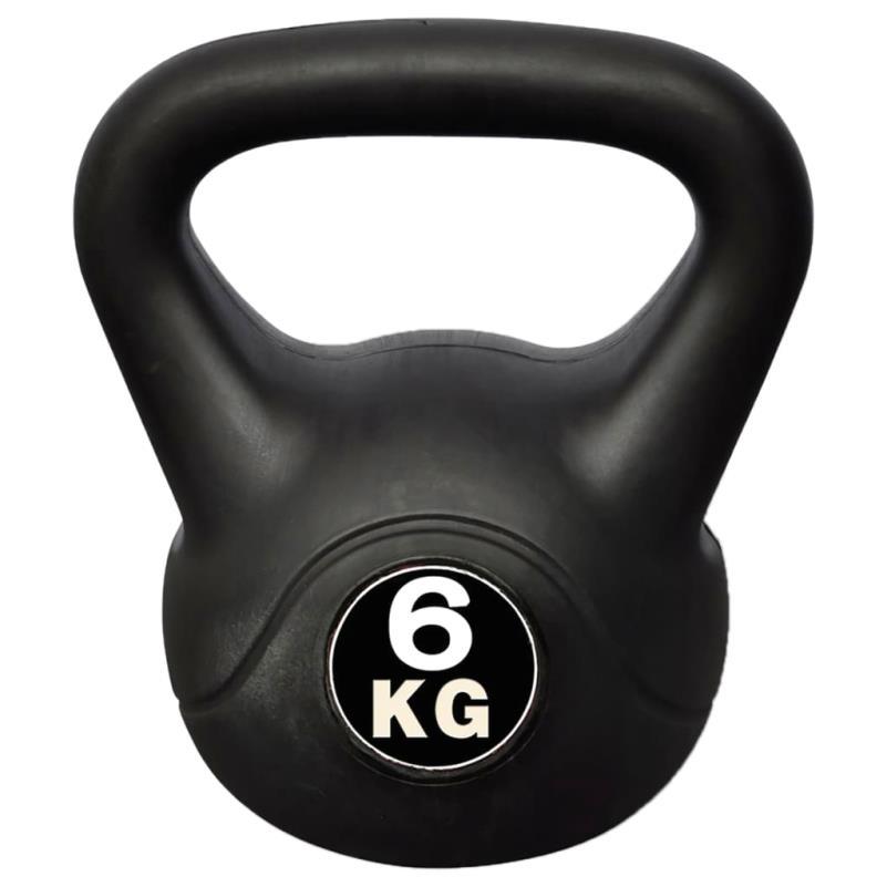 Kettlebell en fibre métallique - 6 kg - noir- sport vitals