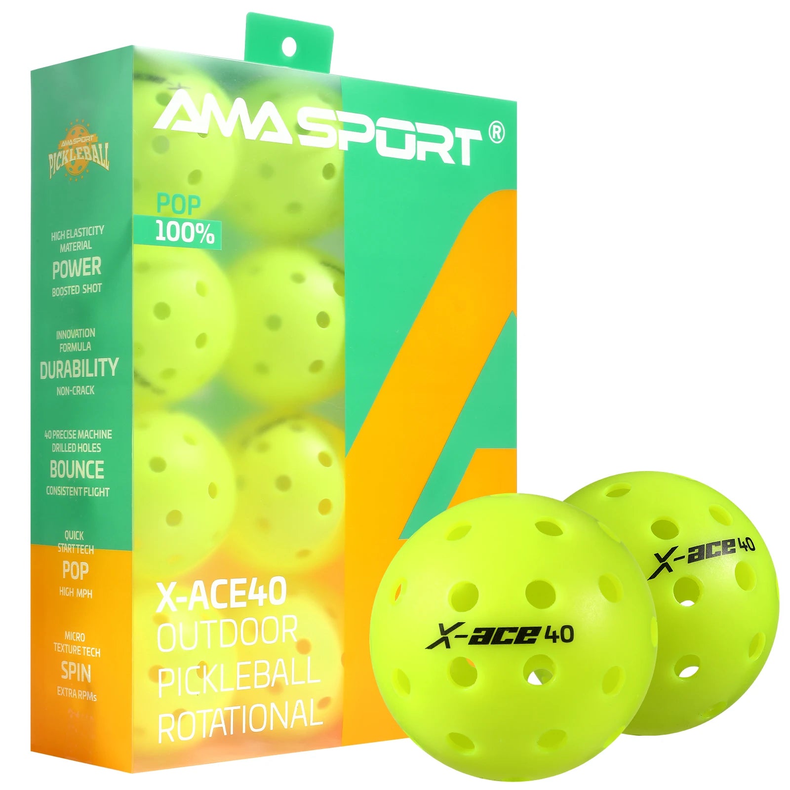La balle jaune Pickleballs - 12 par paquet - sport vitals