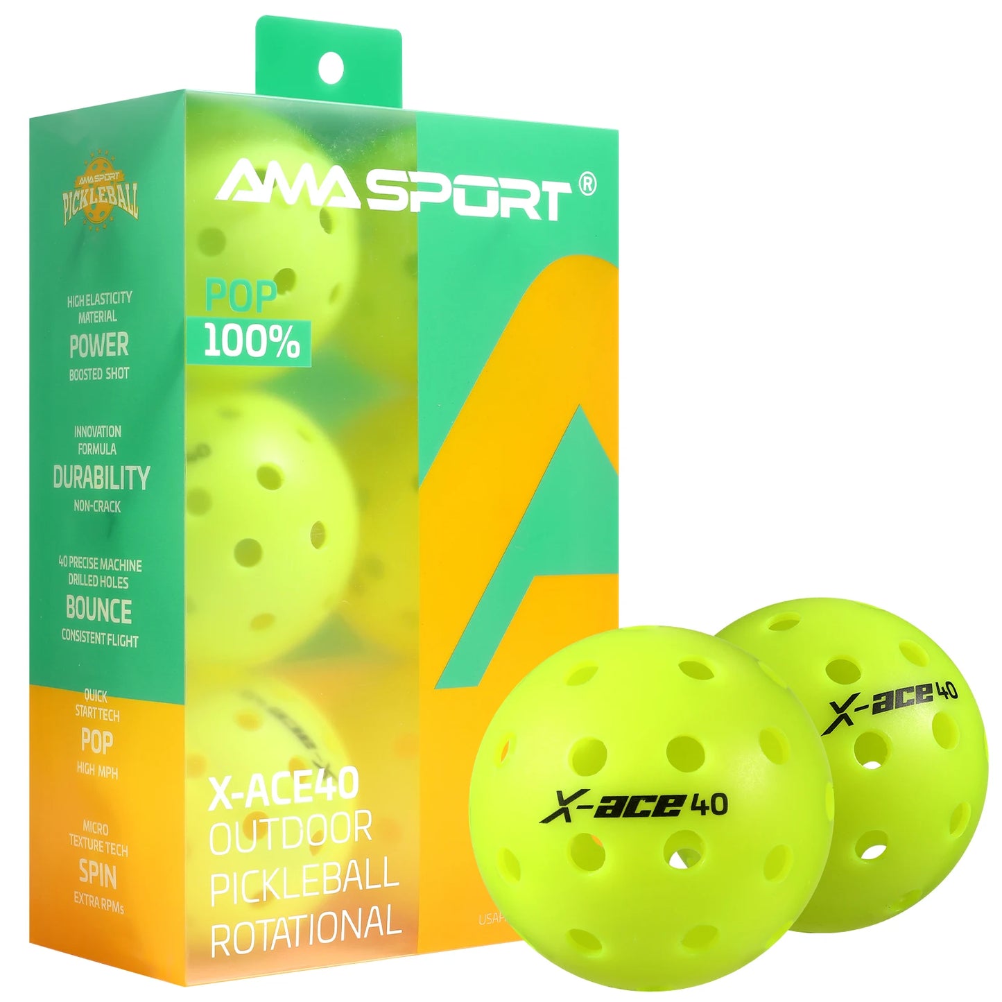 La balle jaune Pickleballs - 6 par paquet - sprot vitals