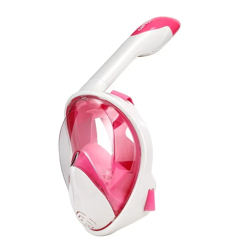 Masque de plongée intégral  blanc et  rose -sport vitals