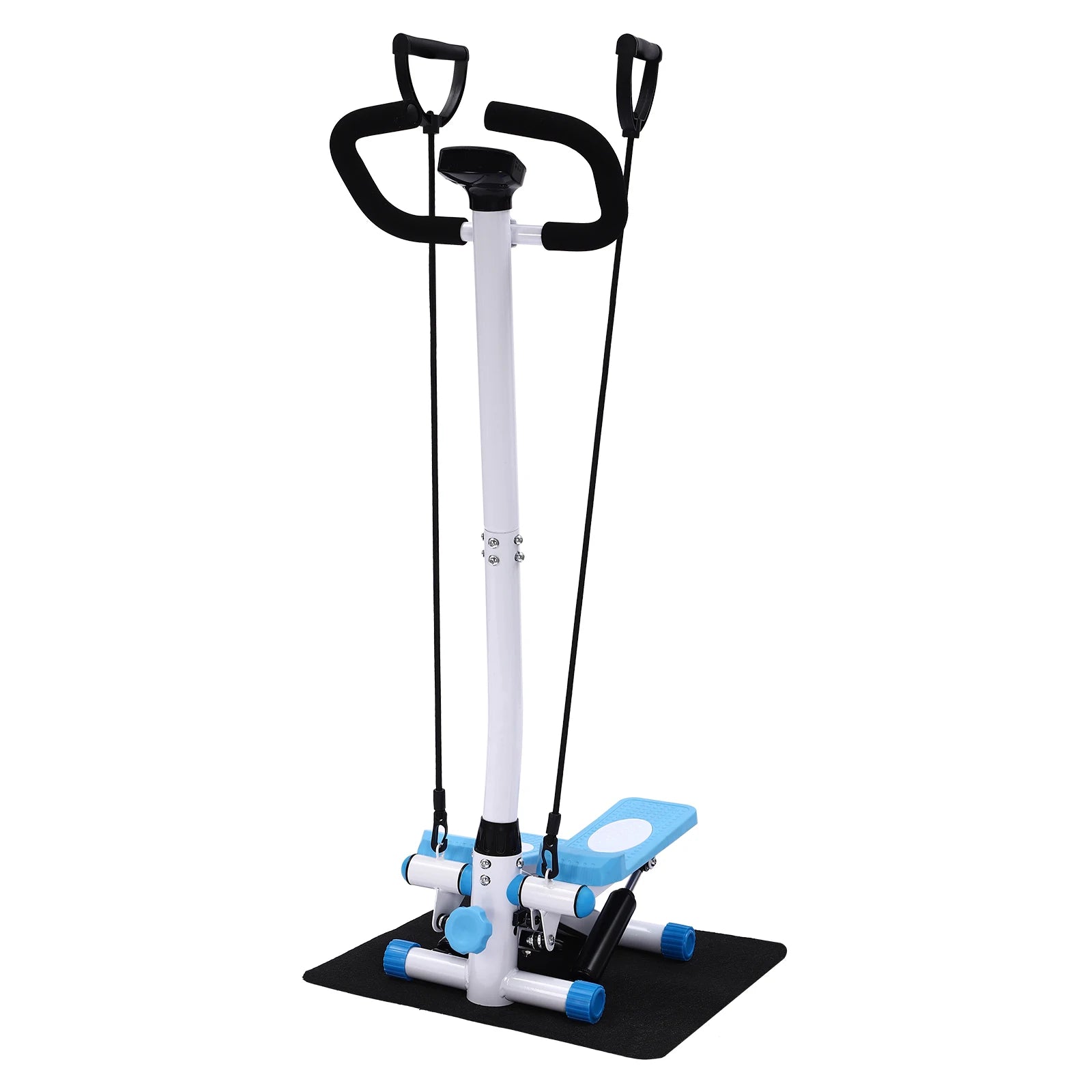 Mini Stepper avec poignée Machine d'entraînement Fitness Corde à tirer Exercice - bleu- blanc noir - sport vitals