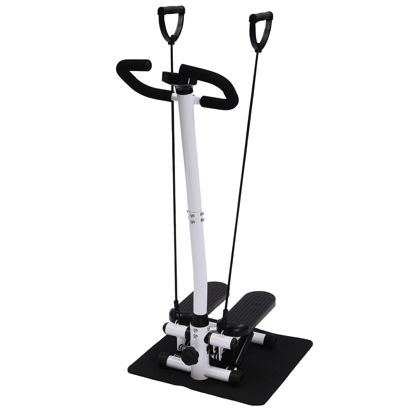 Mini Stepper avec poignée Machine d'entraînement Fitness Corde à tirer Exercice noir et blanc - sport vitals