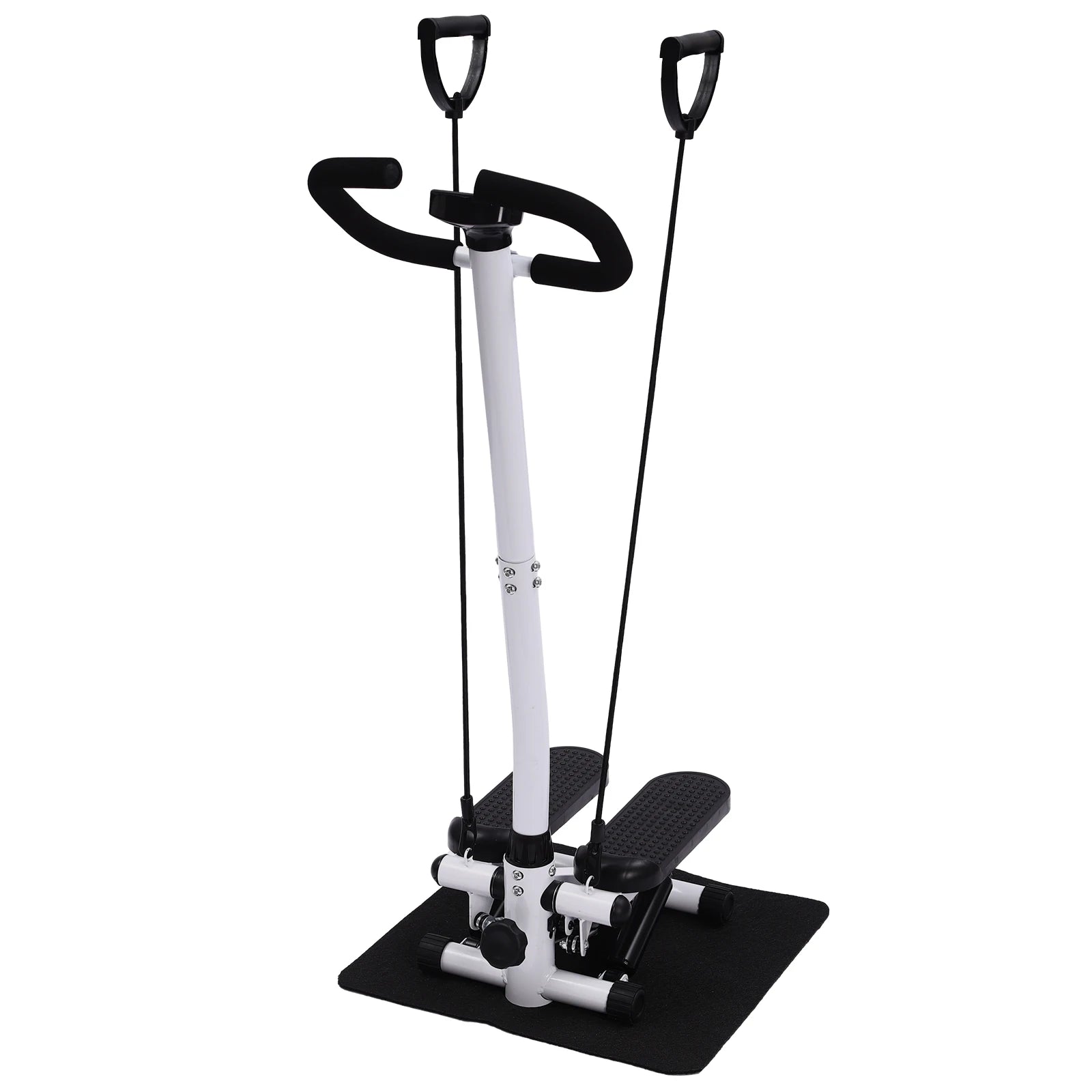 Mini Stepper avec poignée Machine d'entraînement Fitness Corde à tirer Exercice noir et blanc - sport vitals