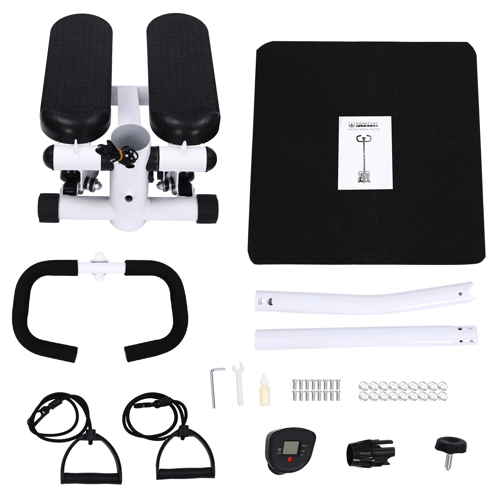 Mini Stepper avec poignée Machine d'entraînement Fitness Corde à tirer Exercice noir accessoires - sport vitals