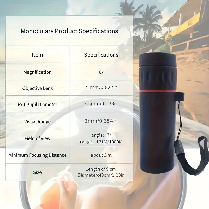 Monoculaire compact  8000M - 80000M - spécification - sport vitals