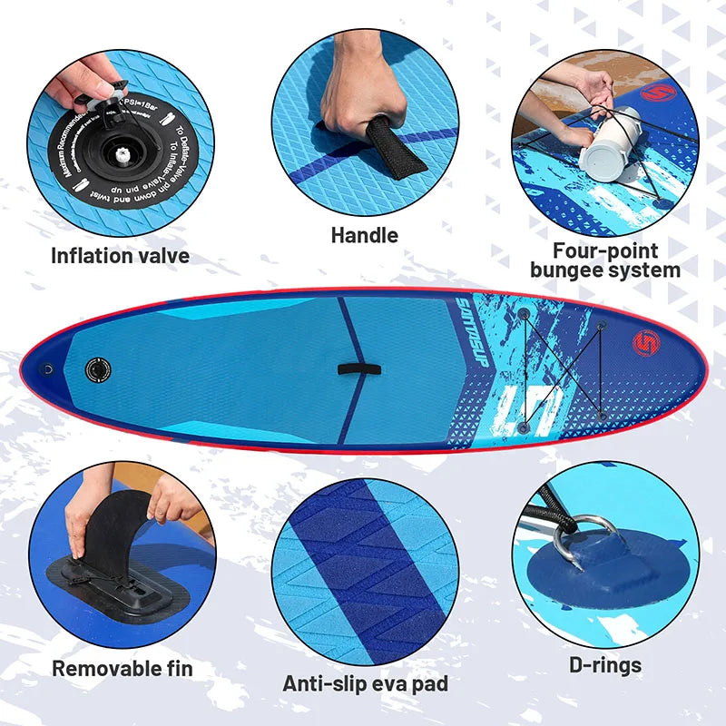 Paddle Board Gonflable –description- bleu et rouge  - sport vitals