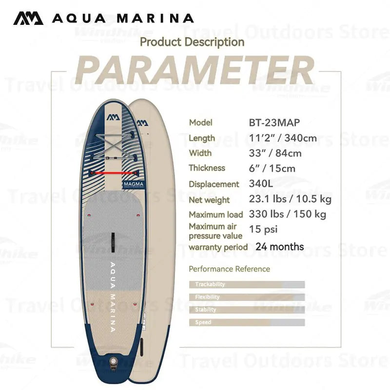 Paddle board gonflable  khaki bleu  - dimension - sport vitals