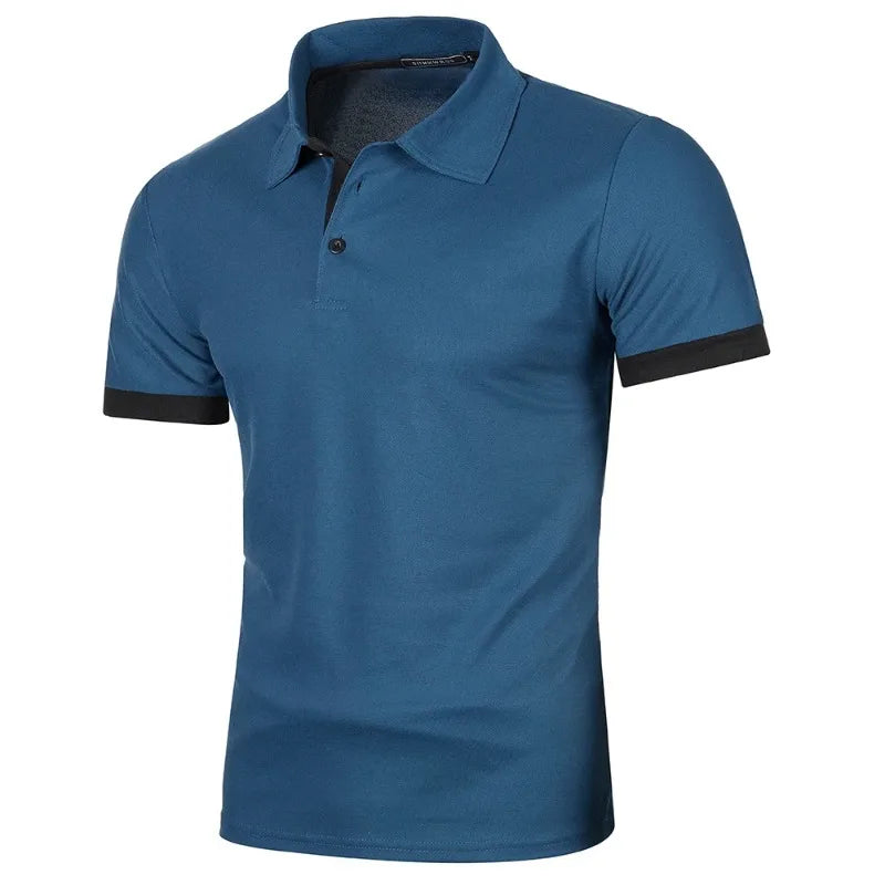 Polo à Manches Courtes pour Hommes - bleu et noir - sport vitals