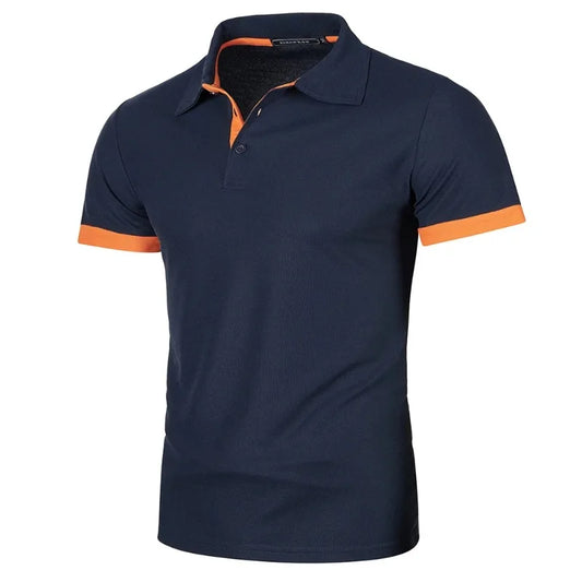 Polo à Manches Courtes pour Hommes - bleu et orange - sport vitals