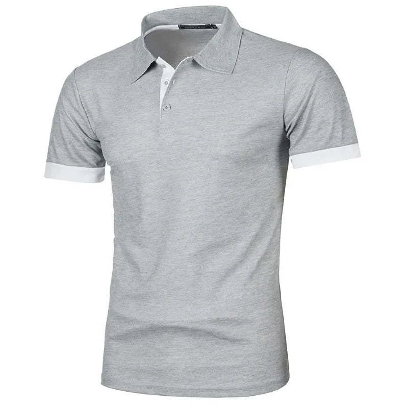 Polo à Manches Courtes pour Hommes - gris et blanc - sport vitals