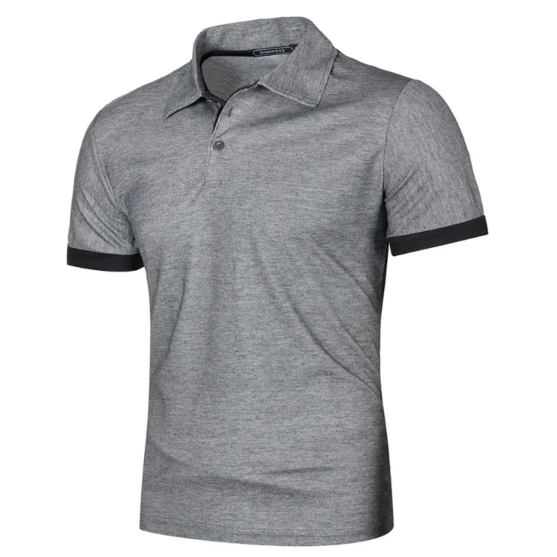 Polo à Manches Courtes pour Hommes - gris et noir - sport vitals