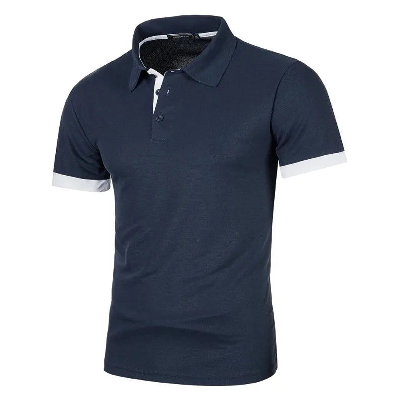 Polo à Manches Courtes pour Hommes - marine et blanc - sport vitals