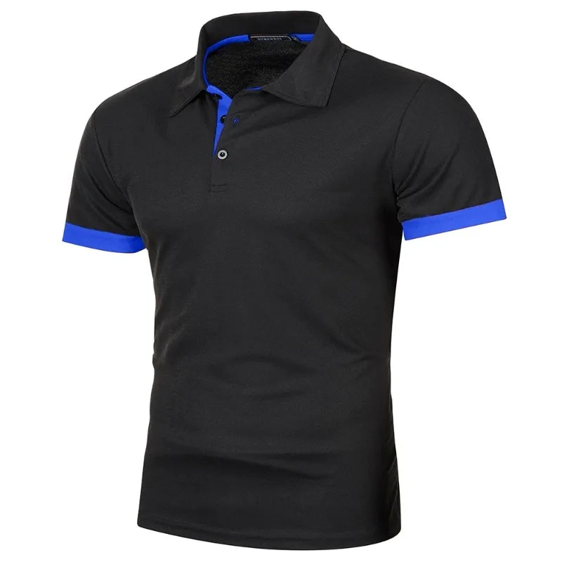 Polo à Manches Courtes pour Hommes - noir et bleu - sport vitals