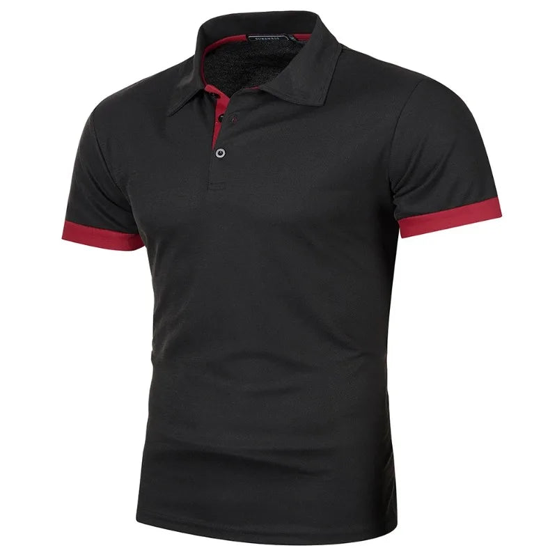 Polo à Manches Courtes pour Hommes - noir et bleu - sport vitals