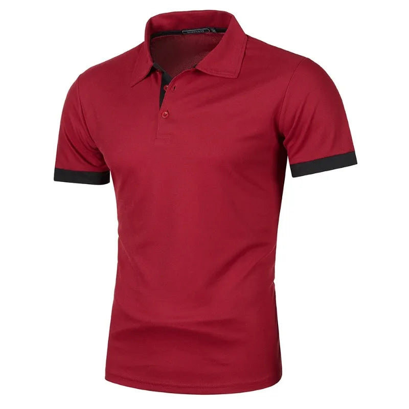 Polo à Manches Courtes pour Hommes - rouge et noir - sport vitals 
