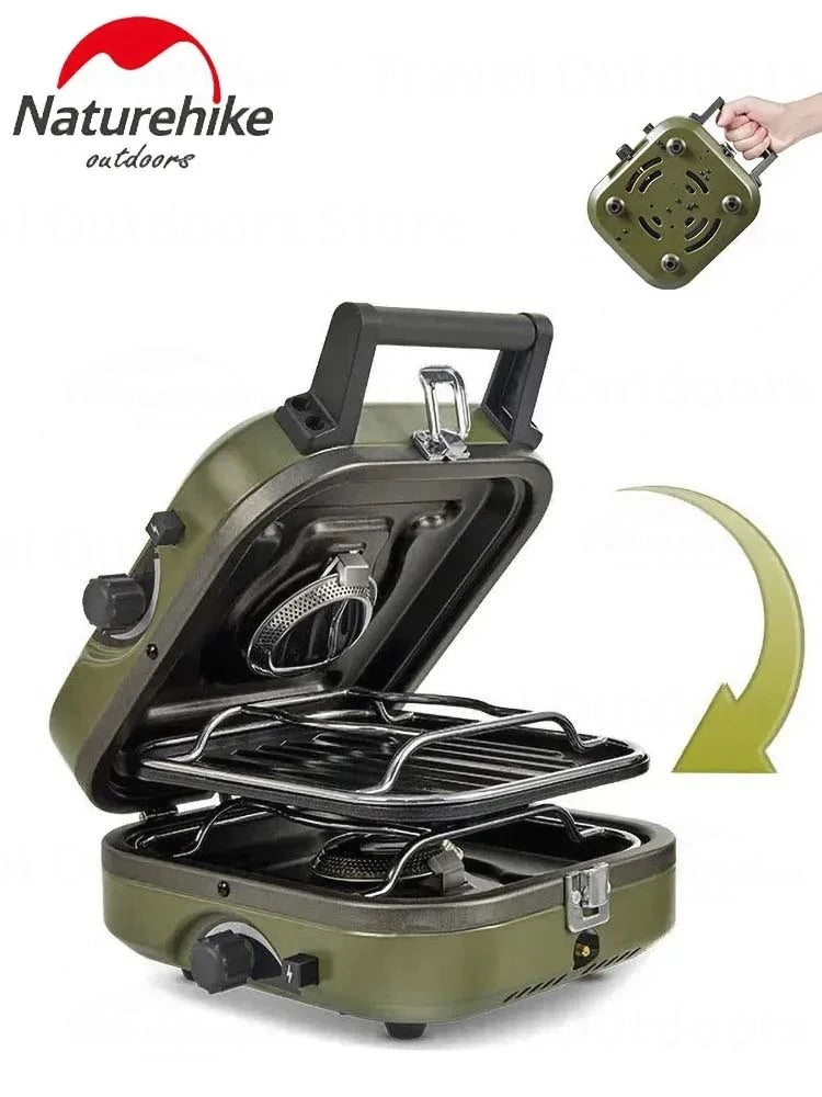 Réchaud à gaz pliable double brûleur vert - sport vitals