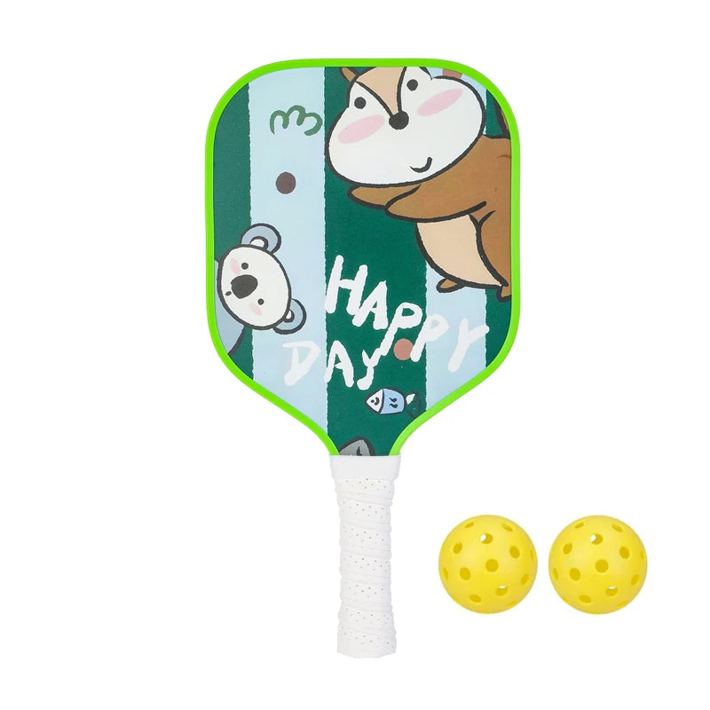 Raquette Pickleball Enfant -image happy day - raquette vert et blanc - sport vitals