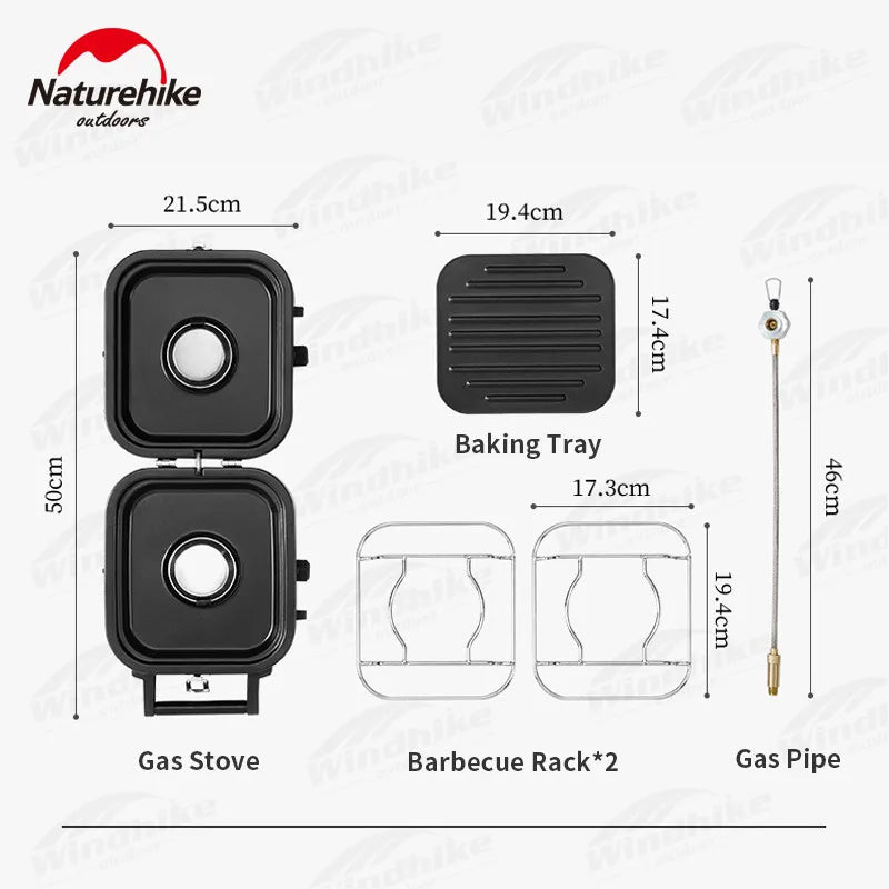 Réchaud à gaz pliable double brûleur