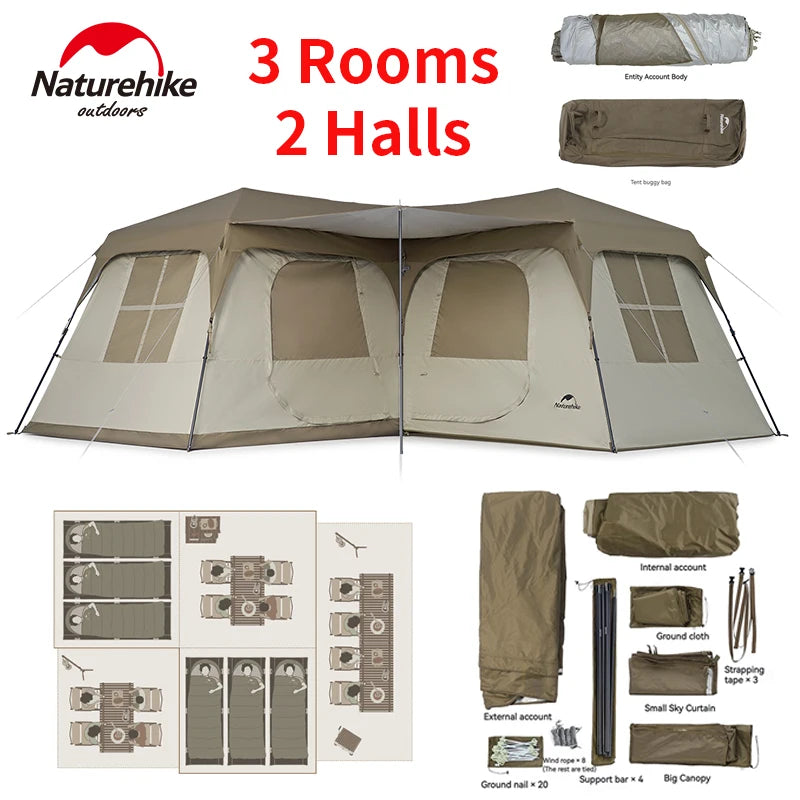 Tente Automatique 12 Personnes Naturehike™ 4 Saisons