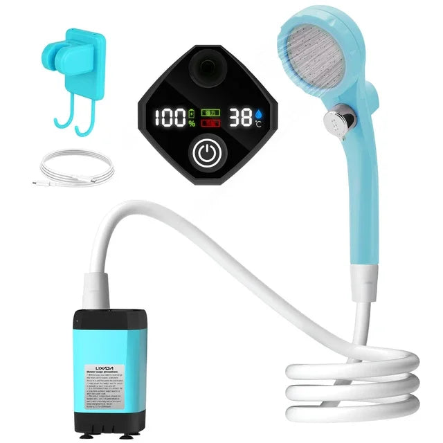 Douche portable de camping électrique – Écran intelligent et batterie 6000mAh